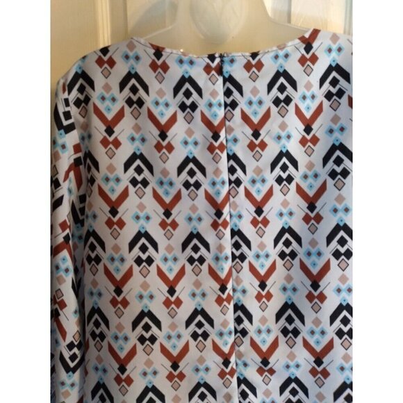 Rock 47 By Wrangler Tunic Dress Multicolored Southwestern Design Knee Length SzM - Picture 6 of 9